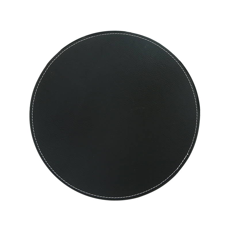 Laserbare kunstleer ronde muismat 20 * 20 cm