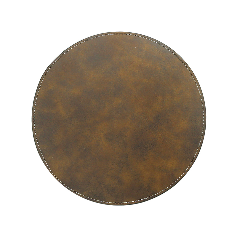 Laserbare kunstleer ronde muismat 20 * 20 cm