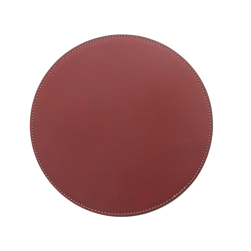 Laserbare kunstleer ronde muismat 20 * 20 cm
