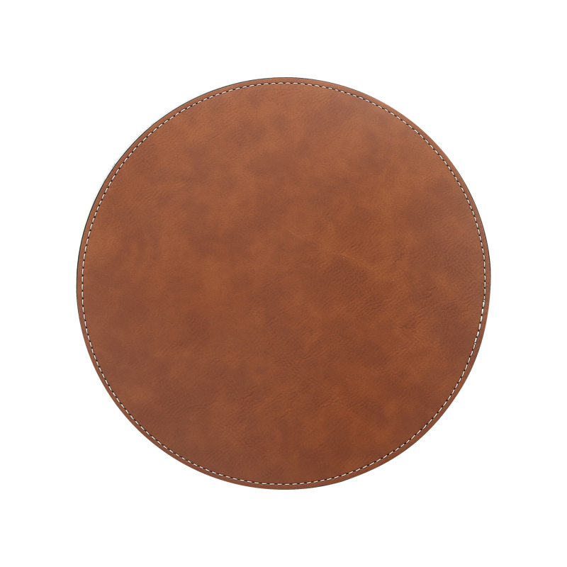 Laserbare kunstleer ronde muismat 20 * 20 cm