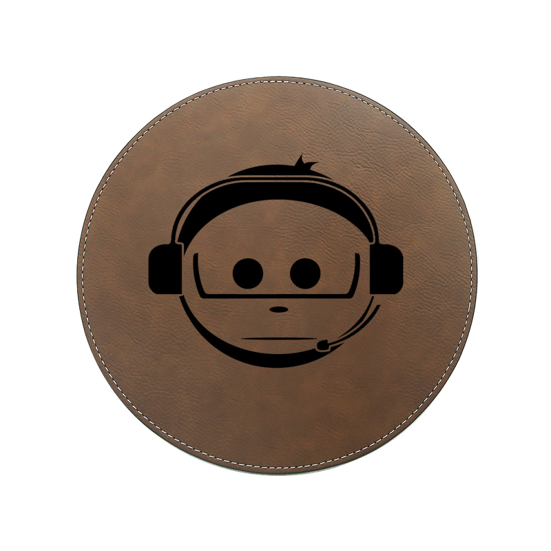 Laserbare kunstleer ronde muismat 20 * 20 cm