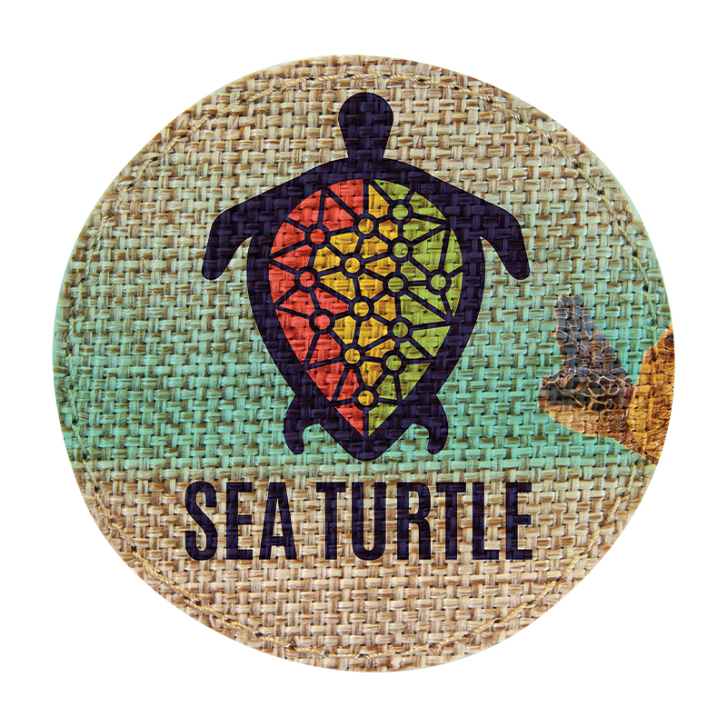 3' ronde jute sublimeerbare patch met lijm