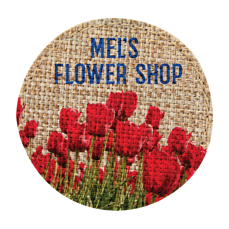 2 1/2' ronde jute sublimeerbare patch met lijm