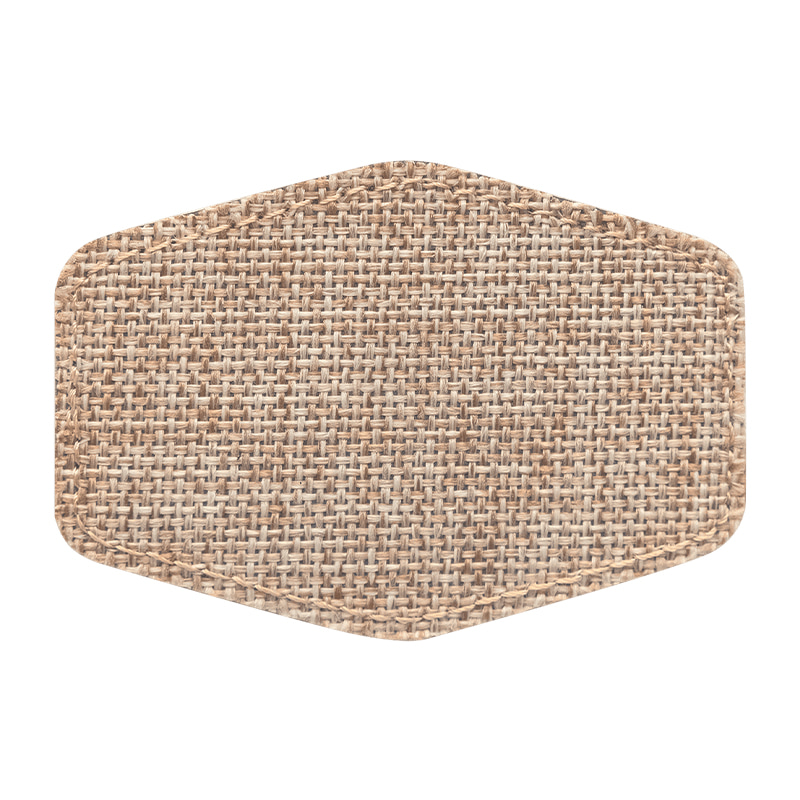 3 1/2' x 2 1/2' Jute Hex Sublimeerbare Patch met lijm