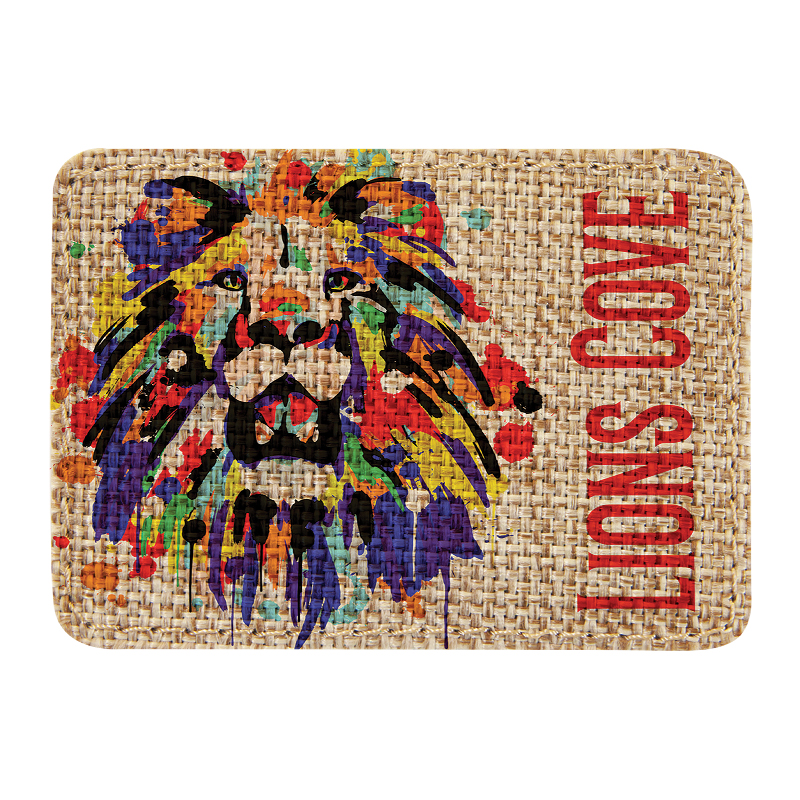 3 1/2' x 2 1/2' jute rechthoek sublimeerbare patch met lijm