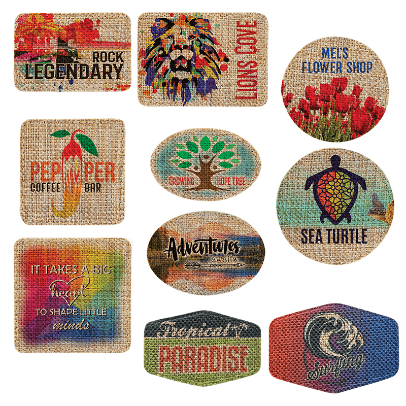 3' ronde jute sublimeerbare patch met lijm