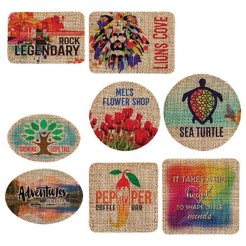 3' ronde jute sublimeerbare patch met lijm