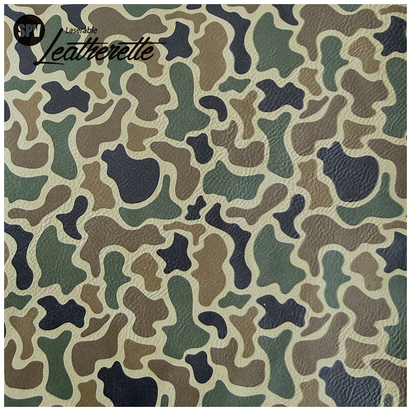 Camouflage laserbaar kunstleervel met lijm/zonder lijm