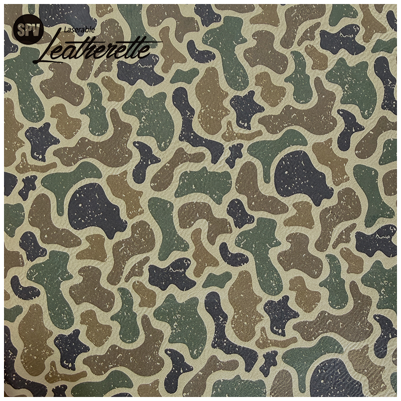 Camouflage laserbaar kunstleervel met lijm/zonder lijm