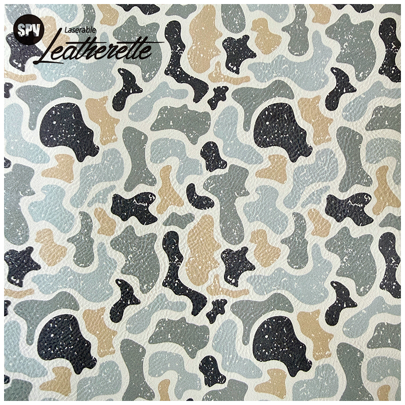 Camouflage laserbaar kunstleervel met lijm/zonder lijm