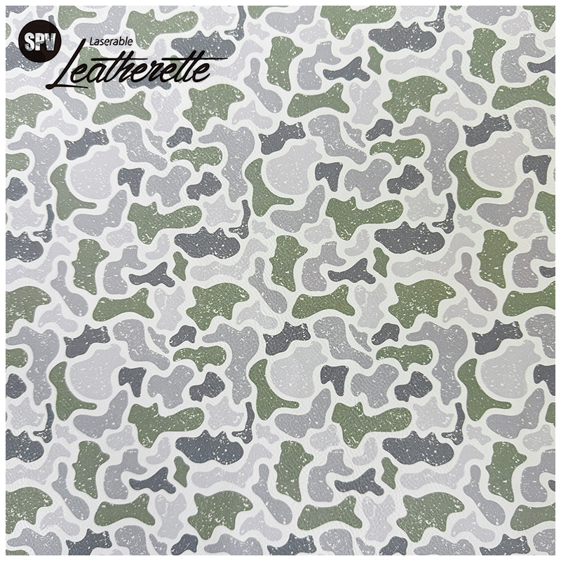 Camouflage laserbaar kunstleervel met lijm/zonder lijm