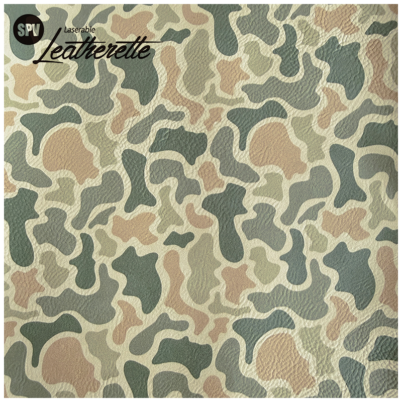 Camouflage laserbaar kunstleervel met lijm/zonder lijm