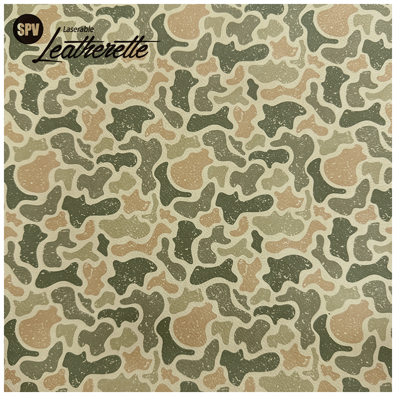 Camouflage laserbaar kunstleervel met lijm/zonder lijm