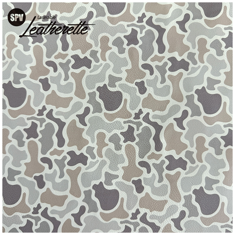 Camouflage laserbaar kunstleervel met lijm/zonder lijm