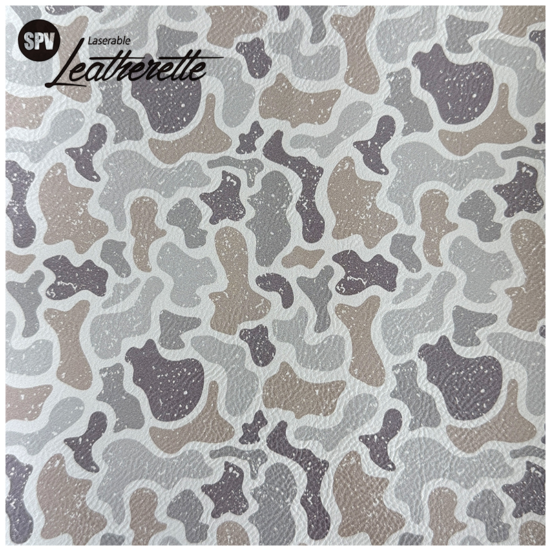 Camouflage laserbaar kunstleervel met lijm/zonder lijm