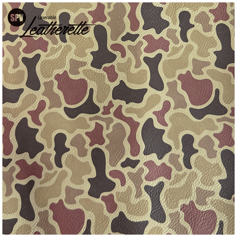 Camouflage laserbaar kunstleervel met lijm/zonder lijm