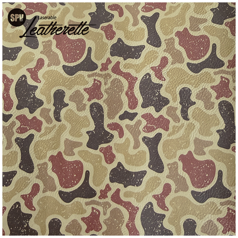 Camouflage laserbaar kunstleervel met lijm/zonder lijm