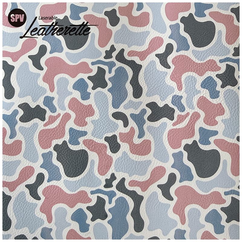Camouflage laserbaar kunstleervel met lijm/zonder lijm