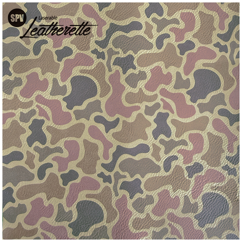 Camouflage laserbaar kunstleervel met lijm/zonder lijm