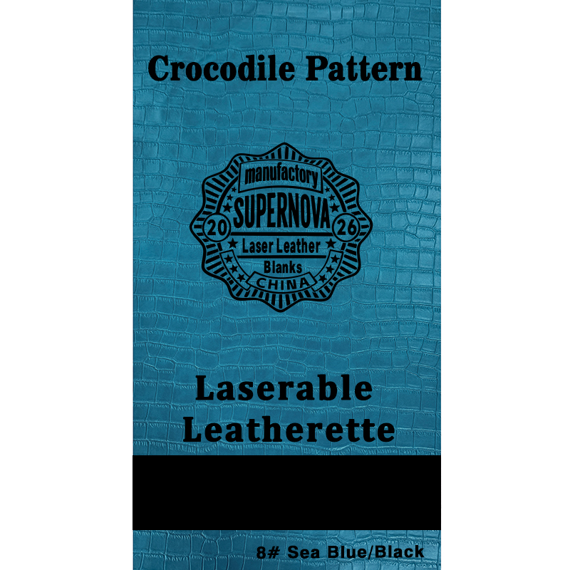 Laserbaar kunstleren vel met krokodillenreliëf, met lijm/zonder lijm