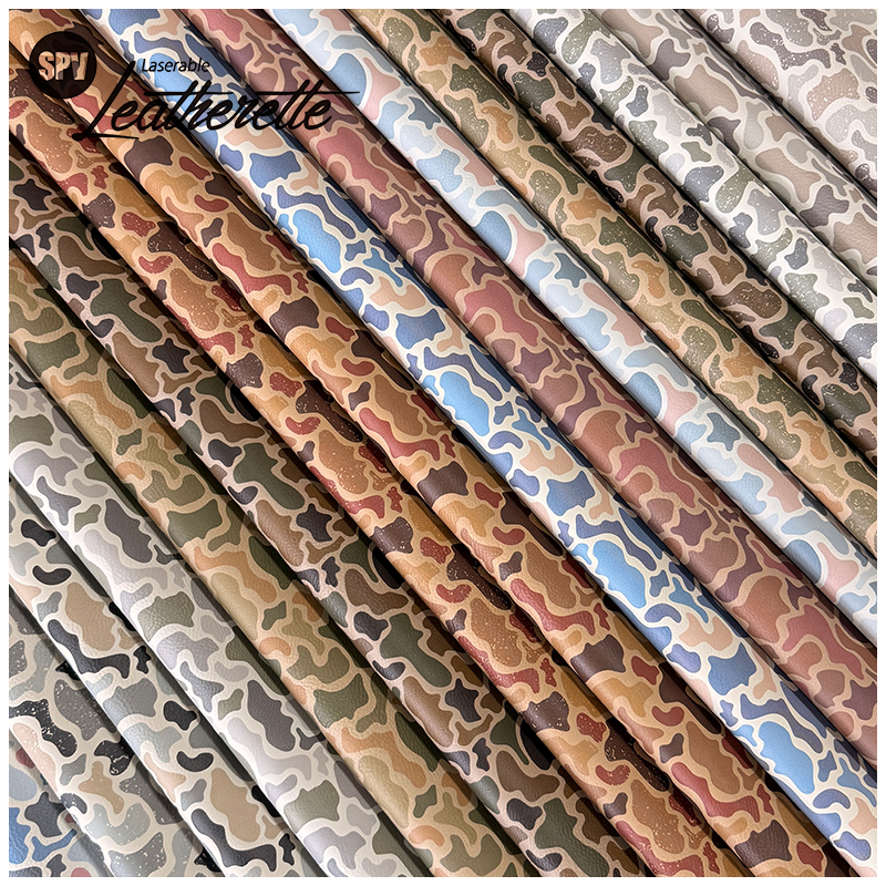 Camouflage laserbaar kunstleervel met lijm/zonder lijm