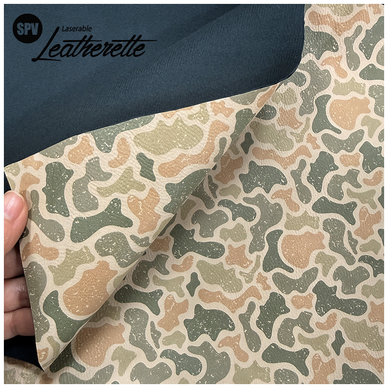 Camouflage laserbaar kunstleervel met lijm/zonder lijm