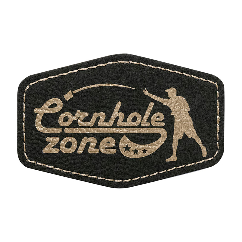 3 'x 2' zeskantige kunstleren patches