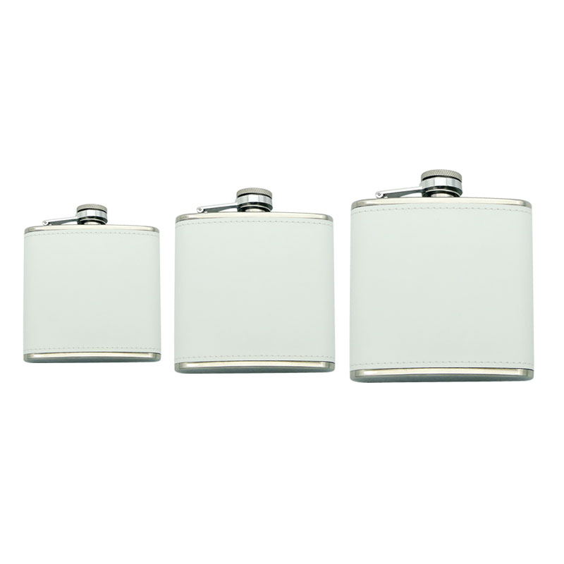 6 oz. Sublimatie kunstleer roestvrijstalen fles