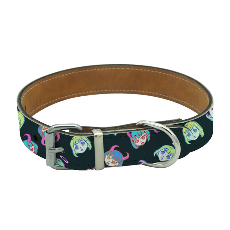 Sublimatie kunstleer hondenhalsband - XL