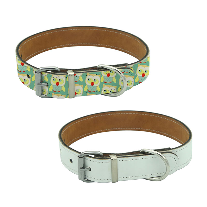 Sublimatie kunstleer hondenhalsband - XS
