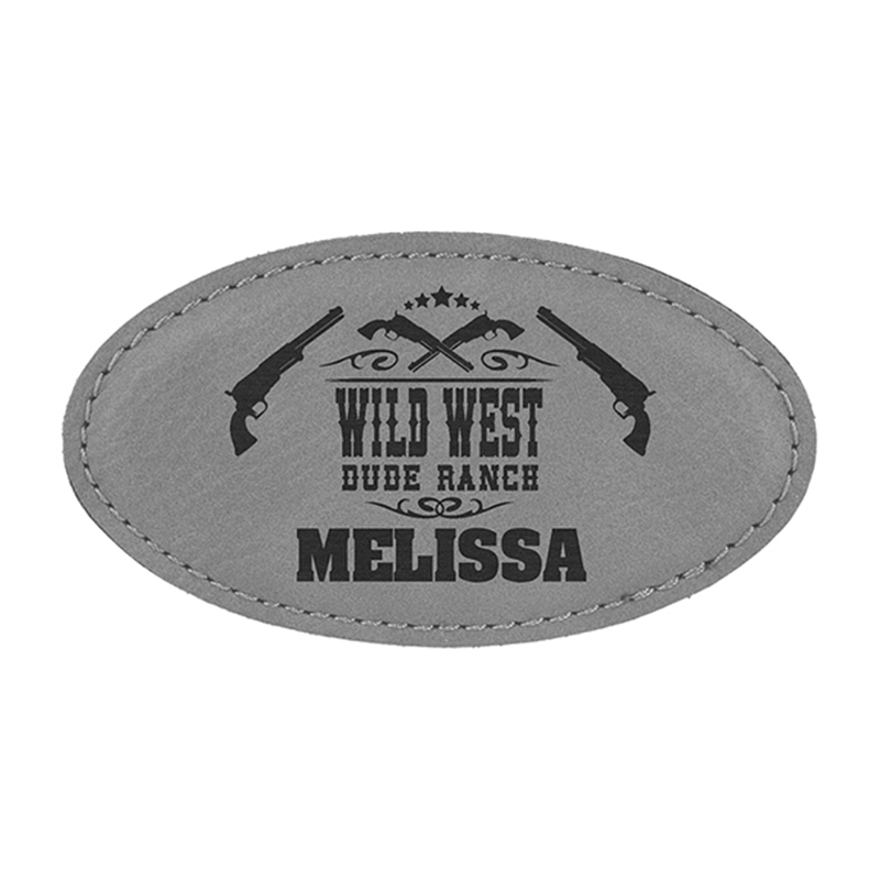 Kunstleer ovale namenbadges