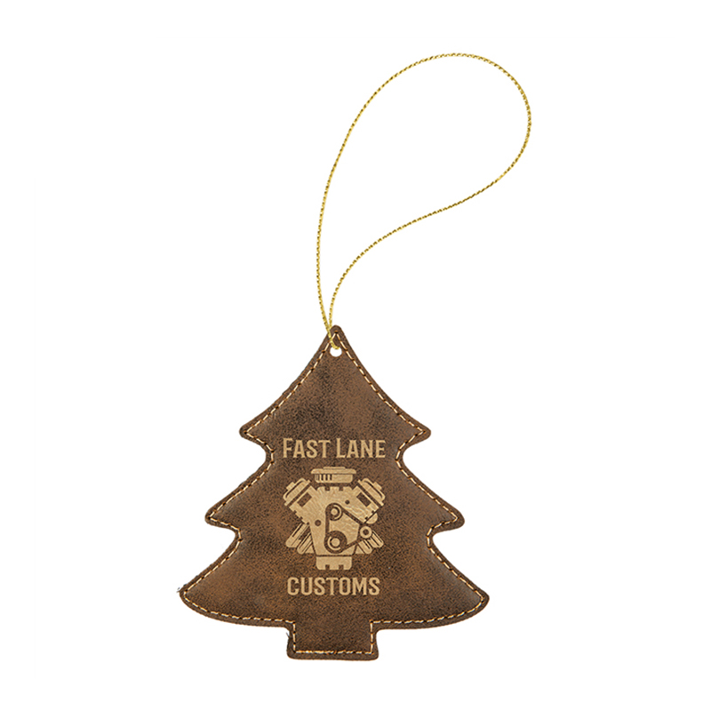 Laserbaar kunstleer boomornament Laserbaar kunstleer boomornament