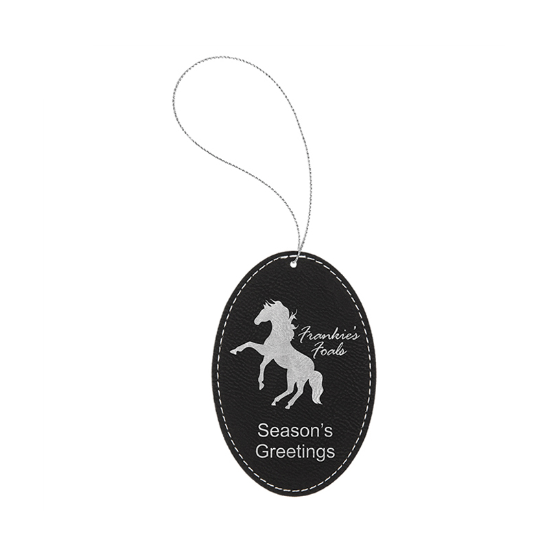 Laserbaar kunstleer ovaal ornament