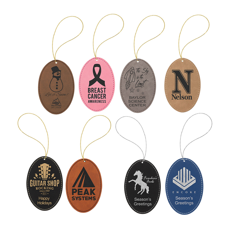 Laserbaar kunstleer ovaal ornament