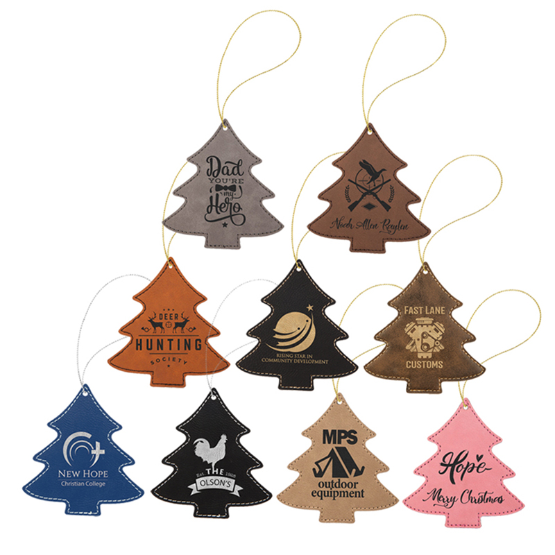 Laserbaar kunstleer boomornament Laserbaar kunstleer boomornament