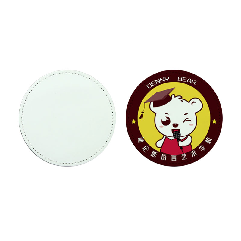 2 1/2' ronde sublimatie kunstleren patches met lijm