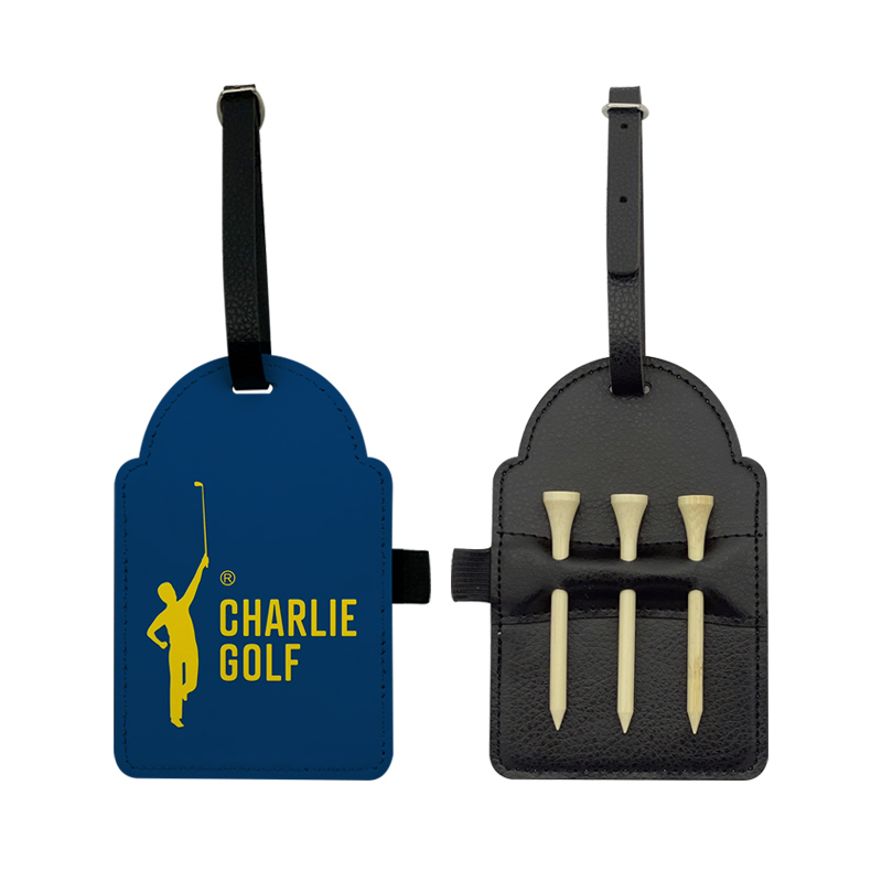 Sublimatie kunstleren golftastag met 3 houten T-stukken