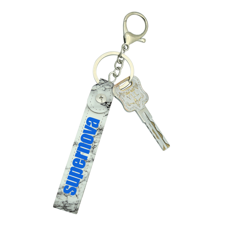 Sublimatie kunstleer Lanyard sleutelhanger