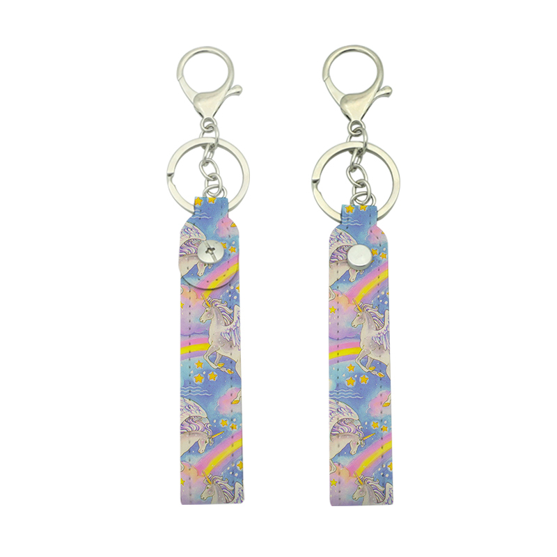 Sublimatie kunstleer Lanyard sleutelhanger