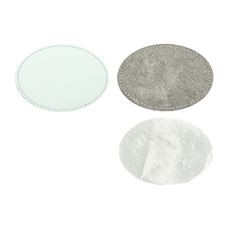 3 1/2' x 2 1/2' ovale sublimatie kunstleren patches met lijm