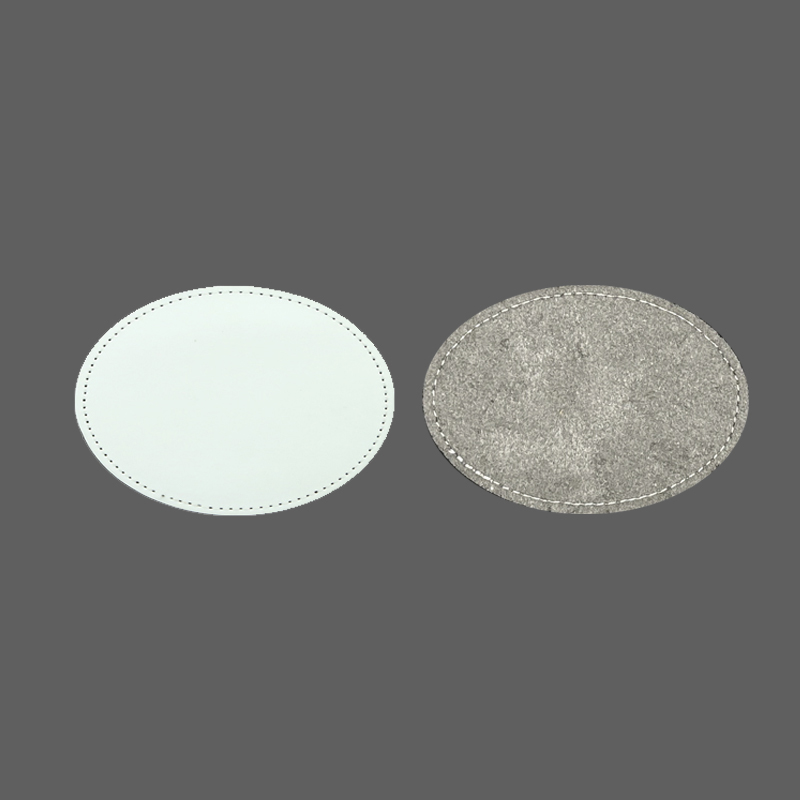 3 1/2' x 2 1/2' ovale sublimatie kunstleren patches met lijm