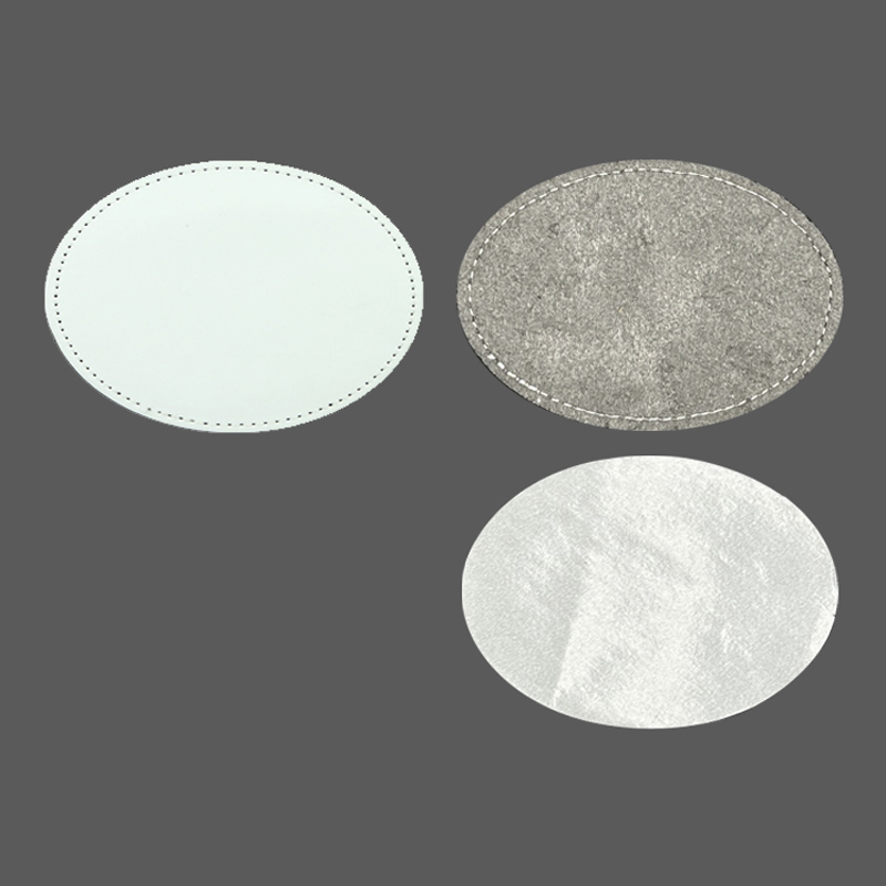 3 1/2' x 2 1/2' ovale sublimatie kunstleren patches met lijm