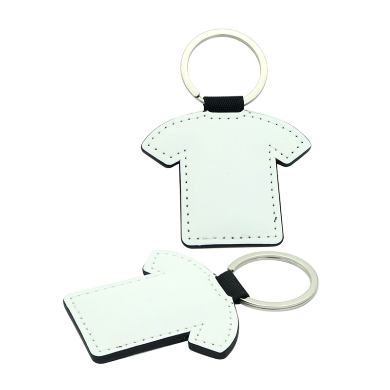 Sublimatie PU lederen T-shirt vorm sleutelhanger - dubbelzijdig bedrukt Sublimatie PU lederen T-shirt vorm sleutelhanger - dubbelzijdig bedrukt