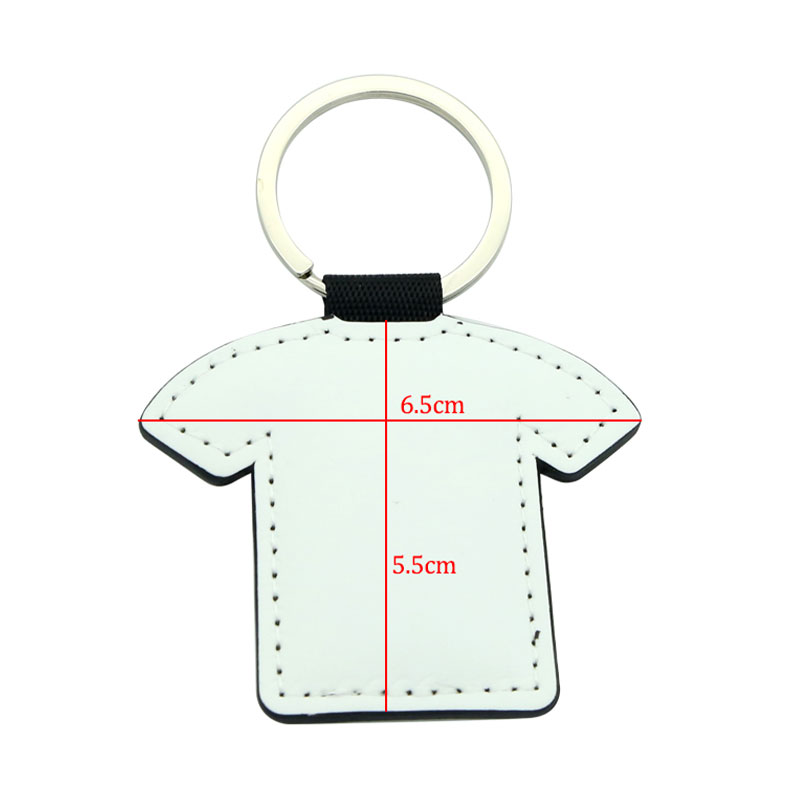 Sublimatie PU lederen T-shirt vorm sleutelhanger - dubbelzijdig bedrukt Sublimatie PU lederen T-shirt vorm sleutelhanger - dubbelzijdig bedrukt