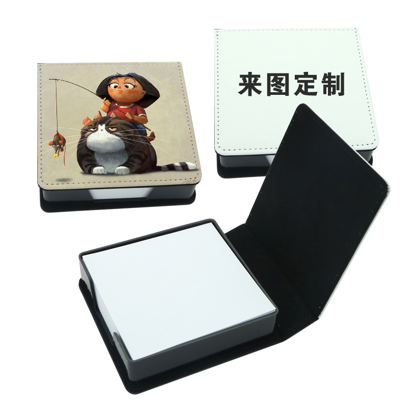 Sublimatie kunstleer Sticky Notes Box - Vierkant