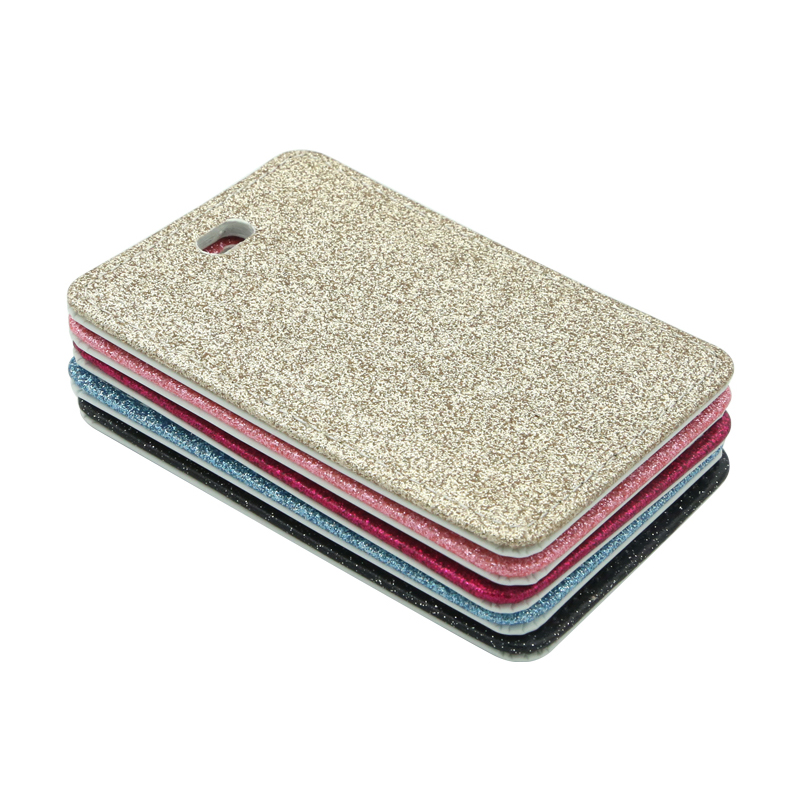 Sublimatie glitter lederen bagagelabel, enkelzijdig bedrukbaar Sublimatie glitter lederen bagagelabel, enkelzijdig bedrukbaar