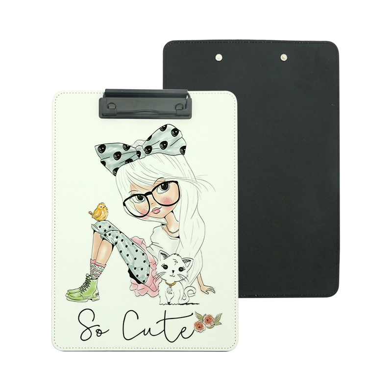 Sublimatie PU-leer klembord met metalen clip - A4 Sublimatie PU-leer klembord met metalen clip - A4