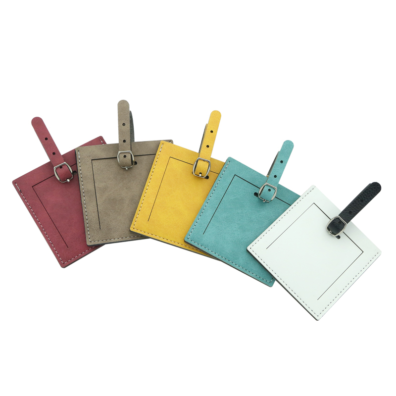 Sublimatie Kleurrijk Dubbelzijdig PU-leer Bagagelabel - Vierkant