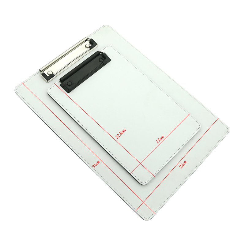 Sublimatie PU-leer klembord met metalen clip - A4 Sublimatie PU-leer klembord met metalen clip - A4
