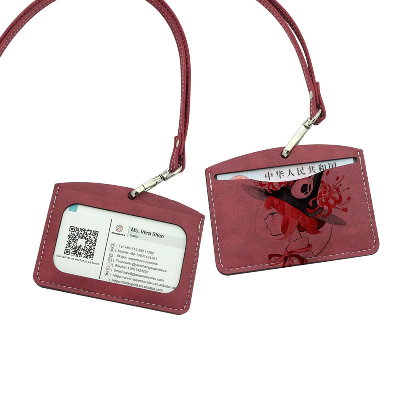 Sublimatie kunstleren ID-badgehouder - Horizontale dubbele kaartlaag Sublimatie kunstleren ID-badgehouder - Horizontale dubbele kaartlaag